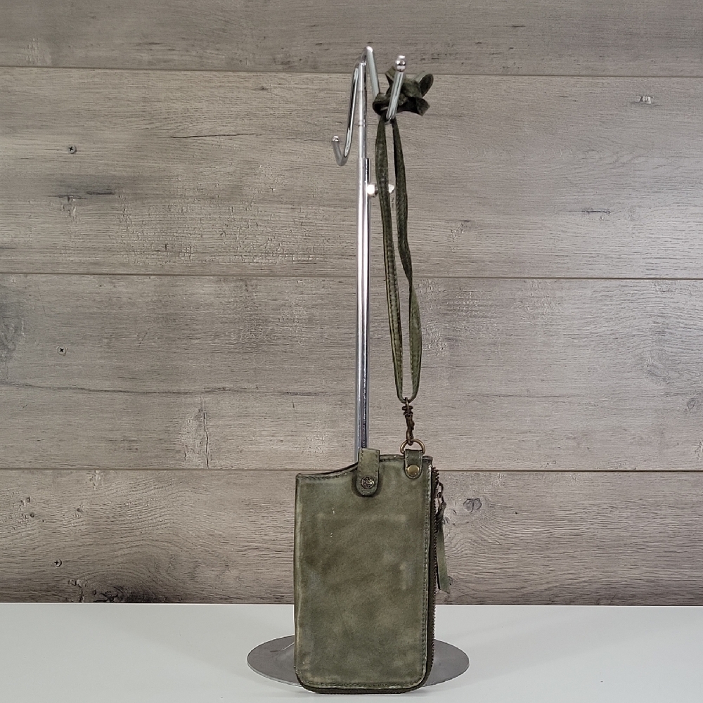 Free People Olive Green Leather Small Shoulder Bag Wallet